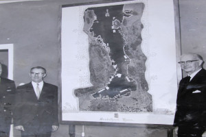 Bilde av Sandefjord havn  -  Modell i plast av Sandefjord havn - 1962